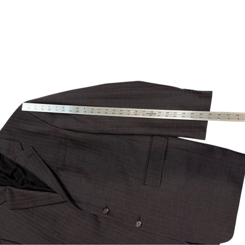 Ralph Lauren LRL 2-Pc Suit Pure Wool Made in Canada Grey Striped 44L / 38x30 - Picture 14 of 16